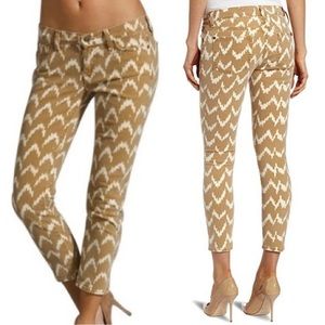 7 For All Mankind Cropped Toffee Ikat skinny jeans size 24